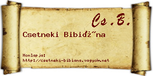 Csetneki Bibiána névjegykártya